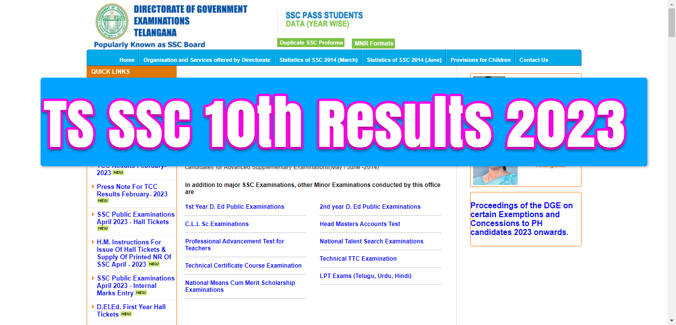 TS SSC Results 2023 Online And Download 10th Marksheet Now