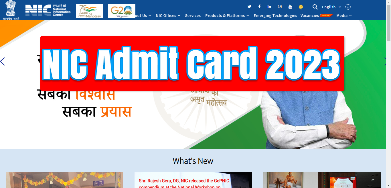 NIC Admit Card 2023 | Download Scientist Call Letter