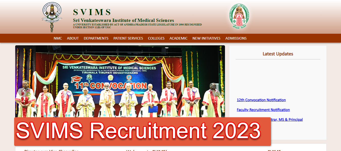 SVIMS Recruitment 2023