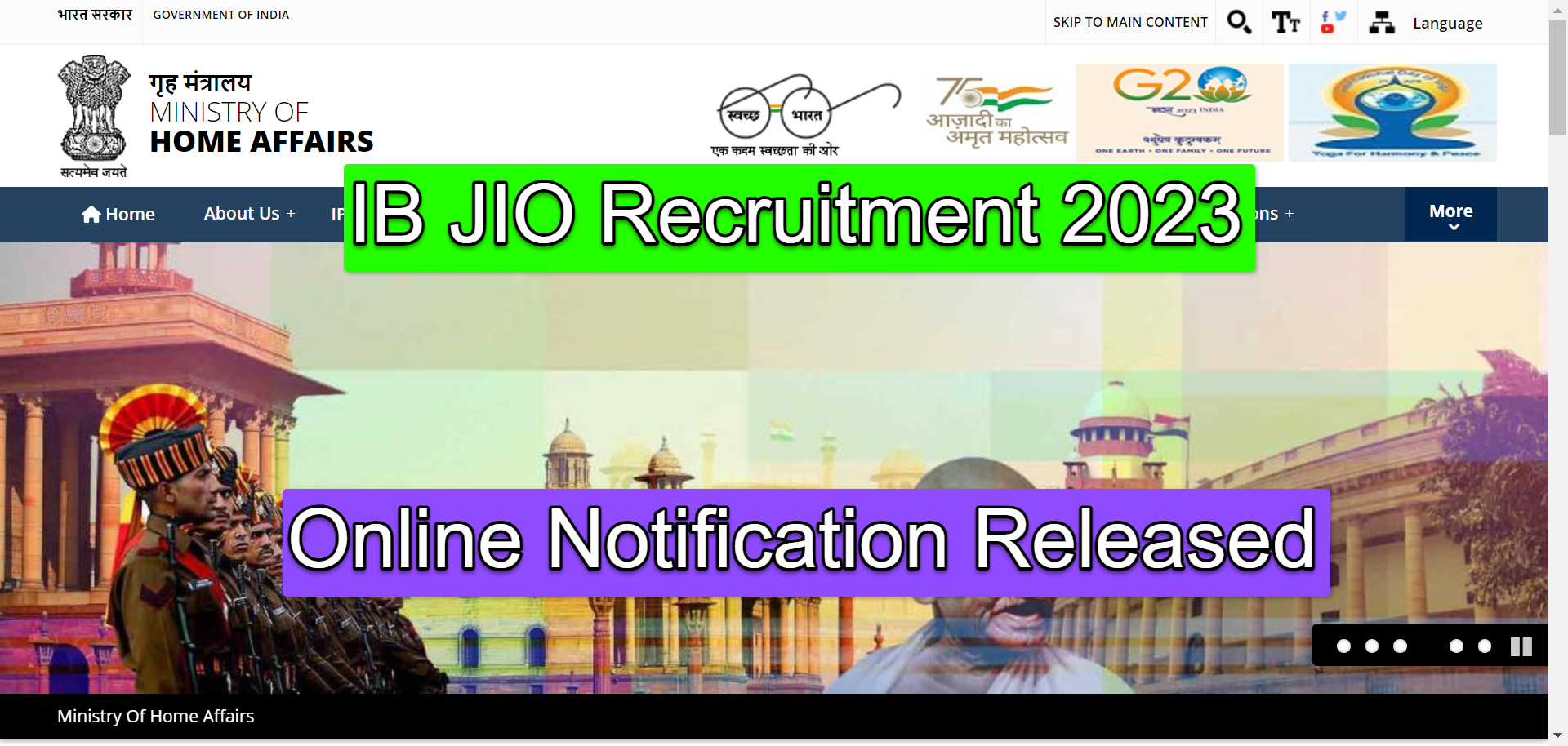IB JIO Recruitment 2023 | Online Notification Released