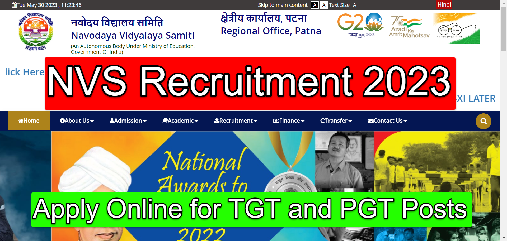 NVS Recruitment 2023 | Apply Online for TGT and PGT Posts