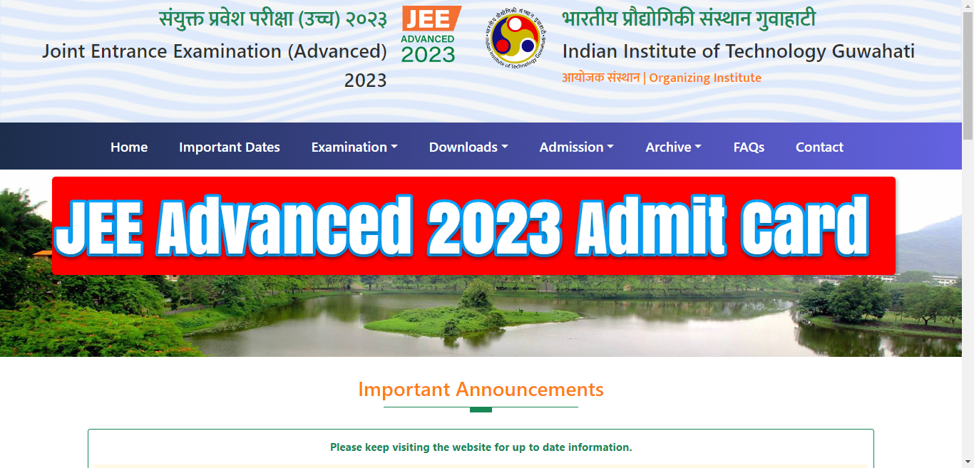 JEE Advanced 2023 Admit Card Download | Exam Date @ jeeadv.ac.in