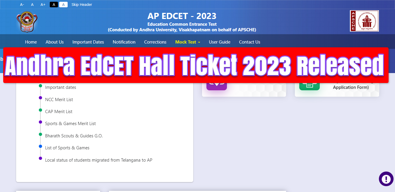 AP EdCET Hall Ticket 2023 Released | Download Now